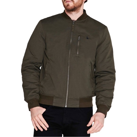 Jack Wills Other - Jack Wills Men’s Rame Padded Bomber Jacket Coat Olive Green Cotton Blend Large